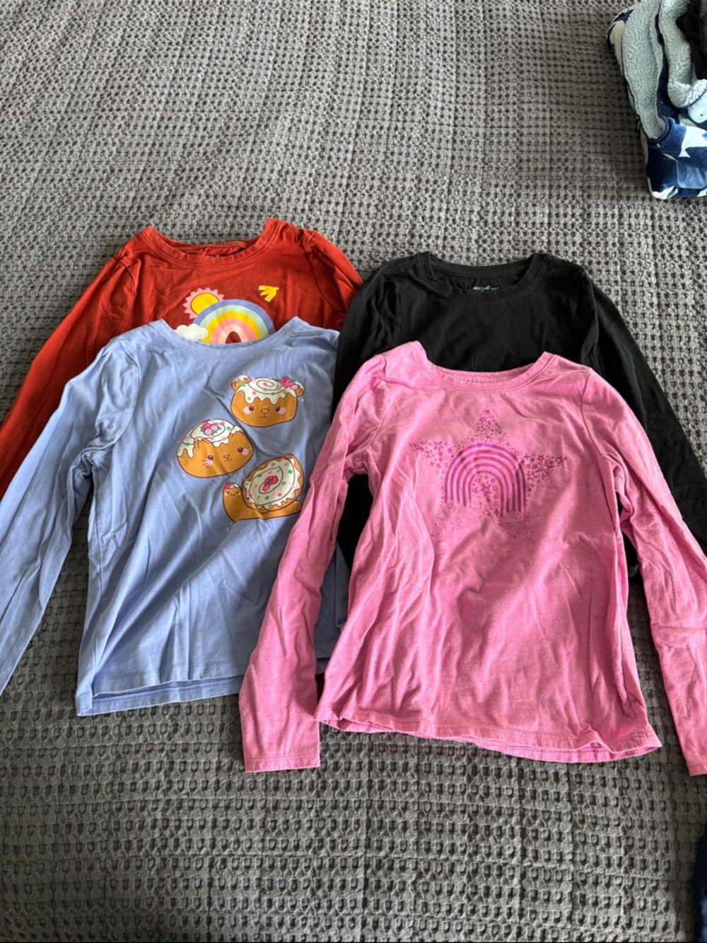 Cat & Jack Girls' Long-Sleeve Graphic Tees - Pink, Black, Red, Light Blue